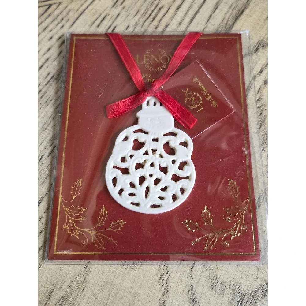 Lenox Charms Pierced Snowman  Christmas Ornament New Beautiful Lenox  Ornament